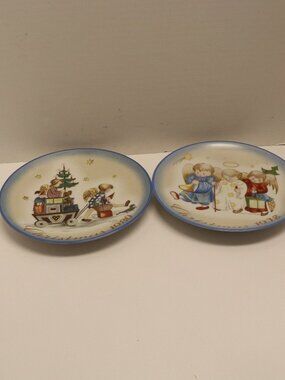 Schmid Berta Hummel Christmas Plate 1980 Parade Toyland and Heavenly Trio 1978